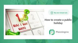 How to create a public holiday with PlanningPME