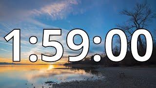 1 Hour 59 Minutes Countdown Timer With Alarm Sound At the End (Simple Beep)