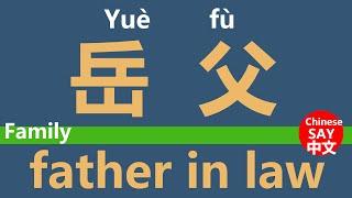 How do you say father-in-law in Chinese?中文怎么说岳父？