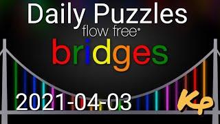 Flow Free Bridges - Daily Puzzles - 2021-04-03 - April 3rd 2021