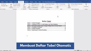 Cara Membuat Daftar Tabel & Daftar Gambar Otomatis