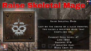 D2R Skills & Abilities - Raise Skeletal Mage (Necromancer Summoning)