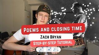 How To Play POEMS AND CLOSING TIME by Zach Bryan On Guitar! Beginner Guitar Tutorial