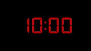 10 Minute Ticking Countdown Timer With Alarm. Digital LED Style.