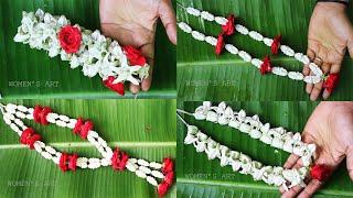 4 different methods of crown flower garland making at home / poo malai /flower mala/எருக்கம் பூ மாலை