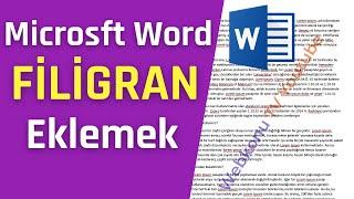 WORD BELGE, TÜM SAYFAYA ve TEK SAYFAYA FİLİGRAN EKLEMEK