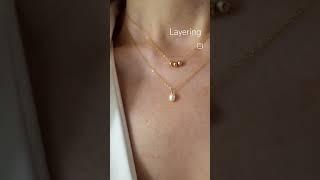 Layering-necklaces-gold-jewelry-pearl necklace #jewellery #14kgold #bridal #minimalistic