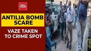 Antilia Bomb Scare Mystery| Suspended Cop Sachin Vaze Being Made To Walk On Crime Spot| Breaking