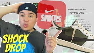 GET READY SHOCK DROP!! TRAVIS SCOTT JORDAN 1 LOW MEDIUM OLIVE!