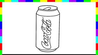 How to draw a Coke Can step by step for beginners