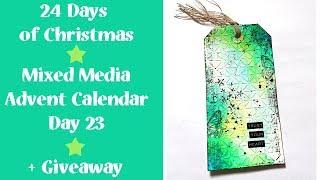 Mixed Media Tag with Texture Paste - Advent Calendar Giveaway Day #23