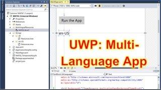 Solved: Create Multi Language App in Windows 10 Universal UWP, MAT, Multilingual, Localisation