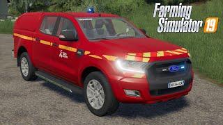 FS19 - Ford Ranger - Firefighters Brigade - Car mod for Farming Simulator 2019 Roleplay