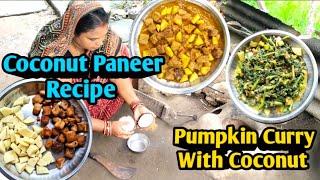 Indian rural cooking/Village Vlogs/Coconut Paneer Recipe/Pumpkin Coconut Curry#ayushicookingvlogs