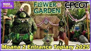 NEW 'Moana 2' Entrance Topiary Display at Epcot International Flower & Garden Festival 2025