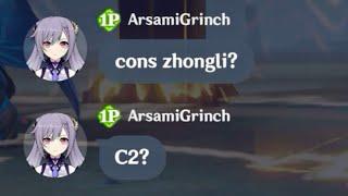 Lol, i love their reaction when they see my C6 Zhongli in random coop