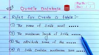 Rules for Create a Table in Oracle Database | Learn Coding