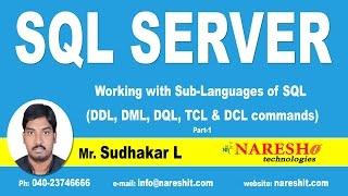 Working with Sub-Languages of SQL (DDL, DML, DQL, TCL & DCL commands)  Part-1 | MSSQL Training