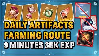 Daily Artifacts Farming Route NO RESIN NEEDED (Best Route) Not Elite Boss Farming | Genshin Impact