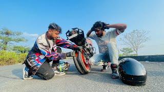 Tyre Blast  || KTM Duke 250 & Pulsar 220 Stunts || Sumon Stunts