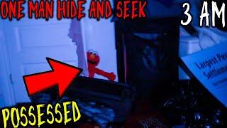 (CAUGHT MOVING)POSSESSED HAUNTED ELMO DOLL ONE MAN HIDE AND SEEK 3AM CHALLENGE I SUMMONED SOMETHING