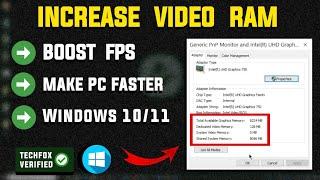 How to Increase Video RAM (VRAM) & Boost FPS Without Any Software - Full Guide