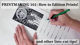 Lino-Cut Printmaking - How To Edition Your Prints - Carving and Printing a New Series of Lino-Cuts