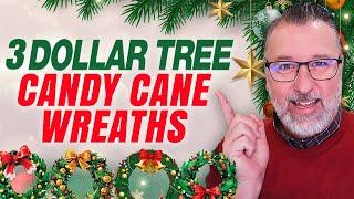 3 Dollar Tree Candy Cane Wreaths - Christmas DIY - Wreath DIY - #wreath @DavesWreaths