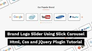 Brand Logo Slider Using Html, CSS & jQuery Slick Carousel Tutorial