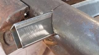 Few people know how to pass a square profile trough a round pipe | Cutting tricks