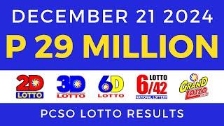 Lotto Result Today 9pm December 21 2024 PCSO