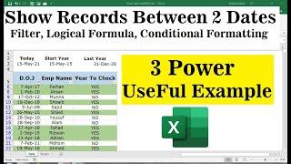 how to filter data between two dates in excel