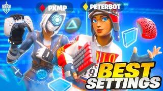 New *BEST* Controller & KBM Fortnite Settings + Sens! | Peterbot & PXMP Settings ⌨️