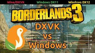 Borderlands 3 Benchmark - DXVK vs Windows