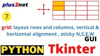 Tkinter Grid layout management by row & columns & aligning in both horizontal & vertical directions