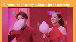 Amazing fast eating cotton candy