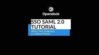 Opendock Tutorial - SSO SAML 2.0