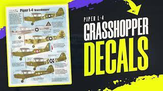 Iliad Design 1/48 Piper L-4 Grasshopper Model Kit Decals Reviewed