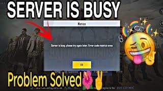 How to Fix server is busy in pubg lite. Error code restricted area Problem Solved.