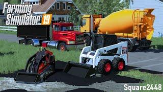 ASPHALT DRIVEWAY DEMO AND POURING CONCRETE! | (CONSTRUCTION) | ROLEPLAY | FS19