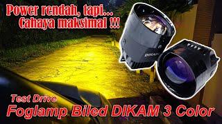 Test Drive Foglamp Biled DIKAM S7 3 Color / 3 Cahaya Warna