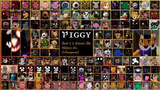 Piggy Book 1, 2, Extras, Old design/Sounds Jumpscares, Traps, and others + Fangames (As of Breakout)