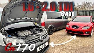 Vw caddy 1.6 - 2.0 TDI CR engine swap (it rips)