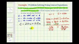 Ex:  Linear Equation Application (Cost of a Rental Car)