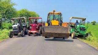 Mahindra 575 Di | Kubota 5501 Fully Loaded Mud in JCB 3dx Backhoe #jcbvideo #tractorvideo#jcbcartoon