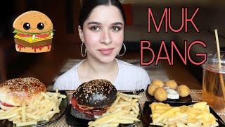 ЧЕРНЫЙ БУРГЕР И БУРГЕР-ШАУРМА/МУКБАНГ ФАСТ ФУД #AskFatima #mukbang #fastfood