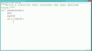 Python Program - Reverse of a number
