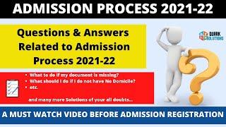  MHT CET 2021 Admission Process | Questions & Answers | Doubt Clearing | Admission Process 2021-22