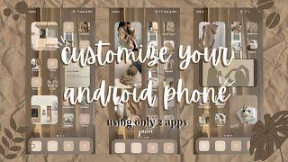 make your android home screen aesthetic, brown beige theme | janee.