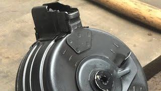 Romanian Top Loading 75 Round Drum Magazine Disassembly RPK Or AK47